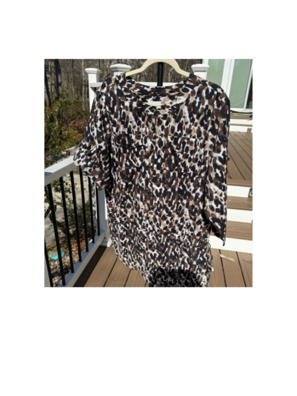 Charter Club Tunic Brown Black Leopard Print - Sz. 20W (EUC)